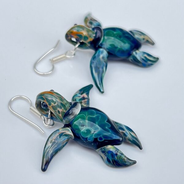 Elegant Ocean Turtle Earrings all Handmade Honu Sea Turtle Glass Earrings for you turtle lovers or your next Beach Party